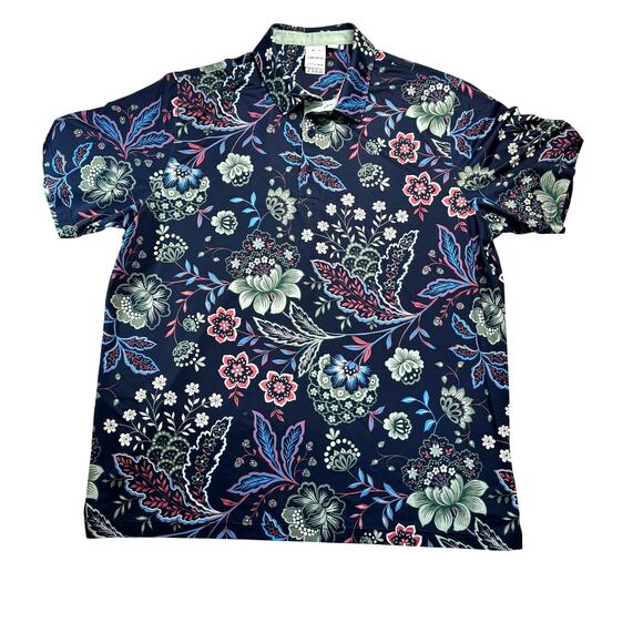 Puma Liberty Shirt Men’s XL Blue Floral Performance Stretch Golf Preppy Polo - Picture 3 of 6